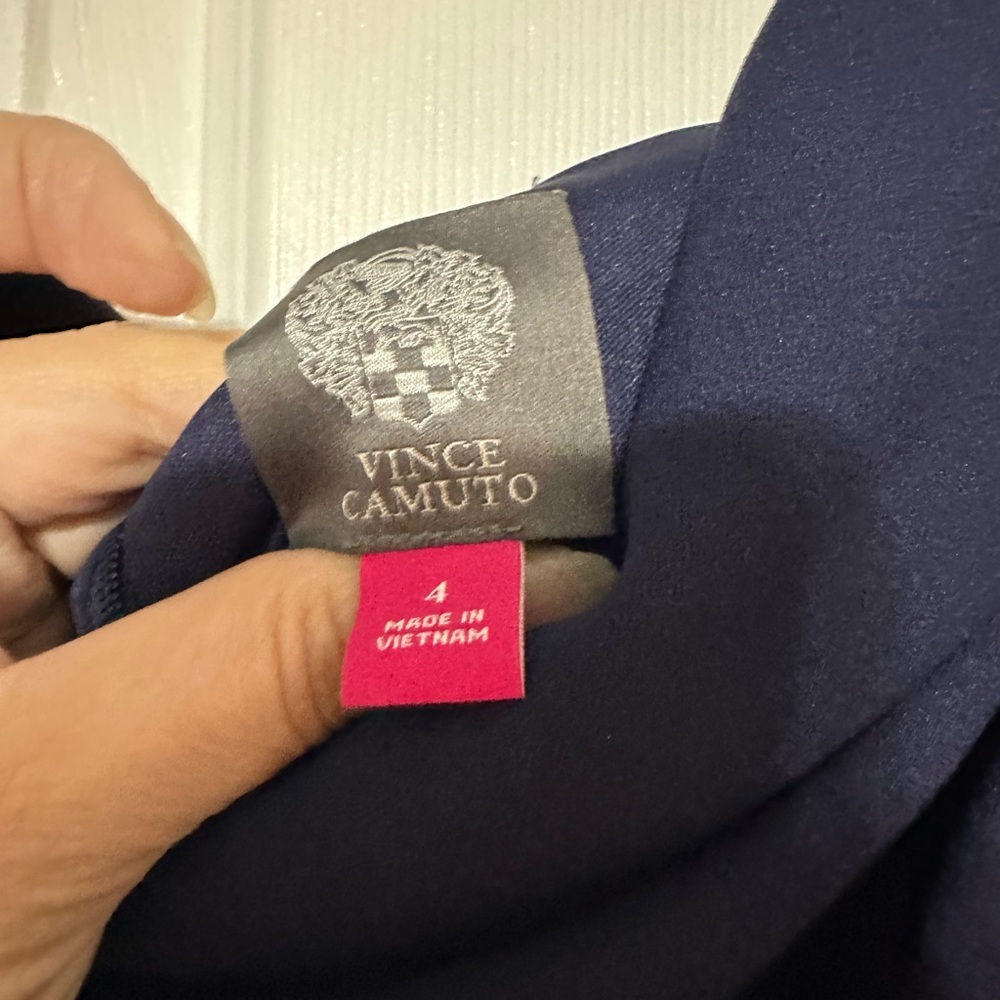 Vince Camuto Off Shoulder Crepe Flounced Cocktail Dress - Picture 14 of 15